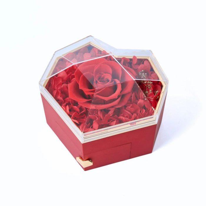 Diamond Shaped Roses Gift Jewerlry Box