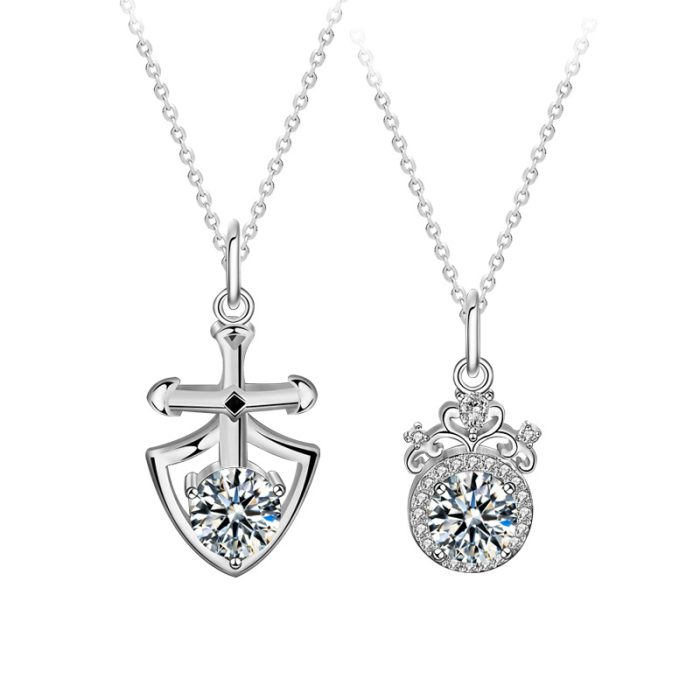 Cupids Arrow S925 I Princess and Knight Moissanite Necklace For Couples Gift Sets - Image 5