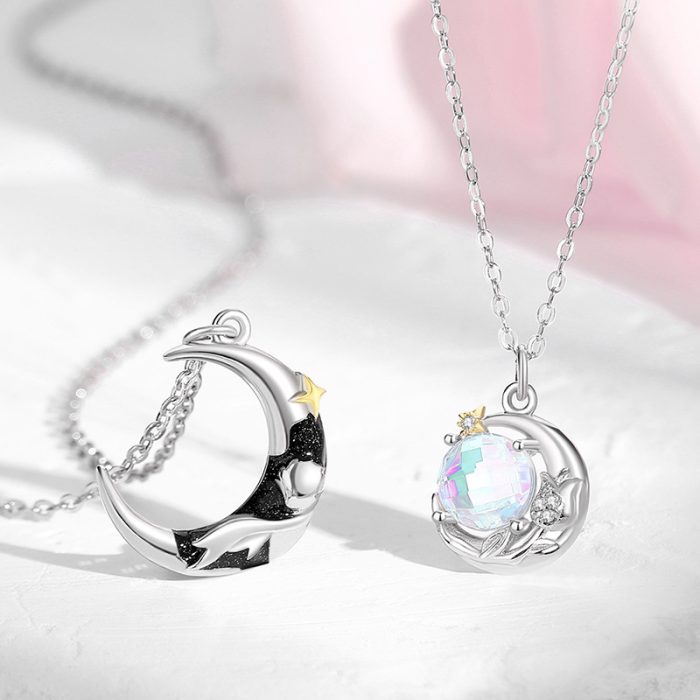 Rose Bear S925 I Little Prince Rose Flower Necklace For Couples Gift Sets - Image 2