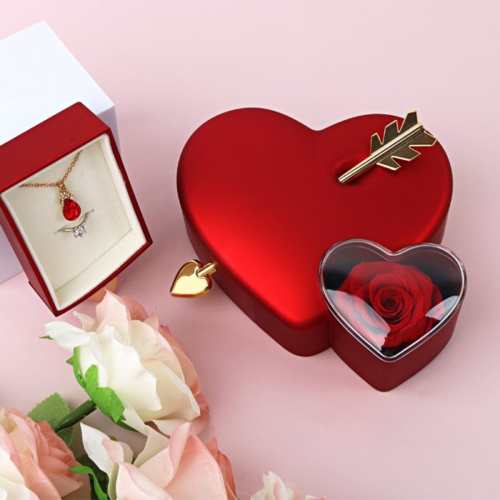 Cupid’s Arrow Heart Rose Jewelry Box - Image 3