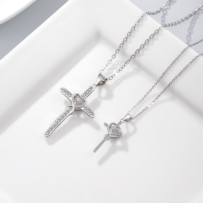 S925 I Pray that You are Safe Well and Happy Cross Beating Necklace