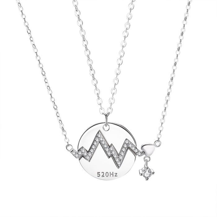 S925 I 520 HZ Lightning sign Matching Necklaces - Image 5