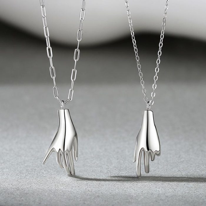 S925 I Holding Hands Promise Necklaces - Image 4