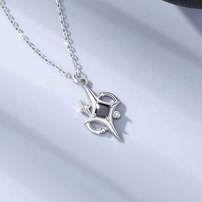 Diamond Shaped Rose S925 I Matching Stars Necklace For Couples Gift Sets - Image 5