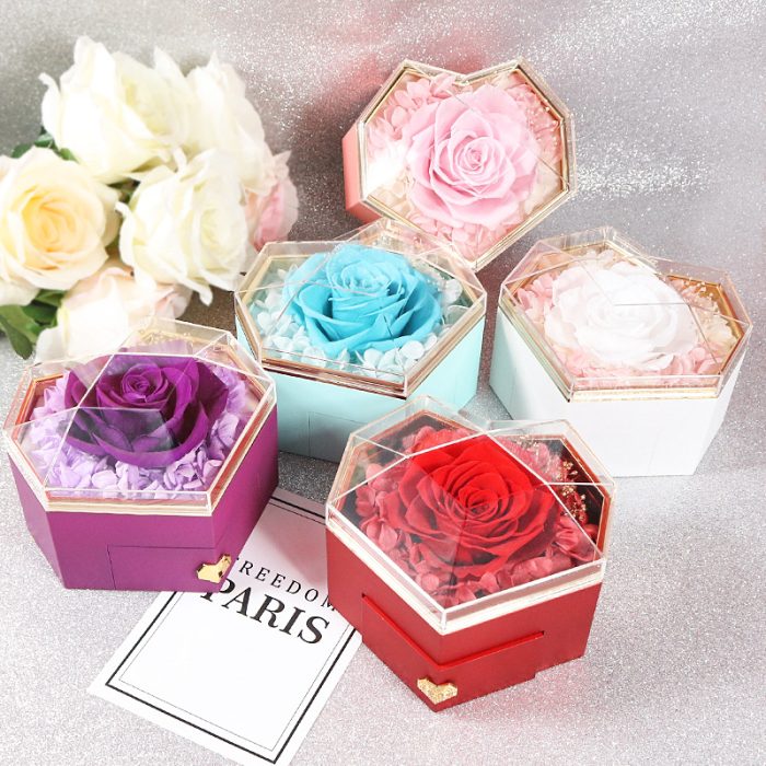 Diamond Shaped Roses Gift Jewerlry Box - Image 4