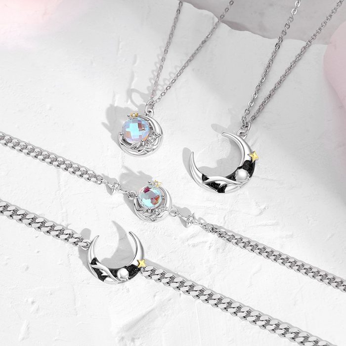 S925 I Little Prince Rose Flower Couple Necklace - Image 3