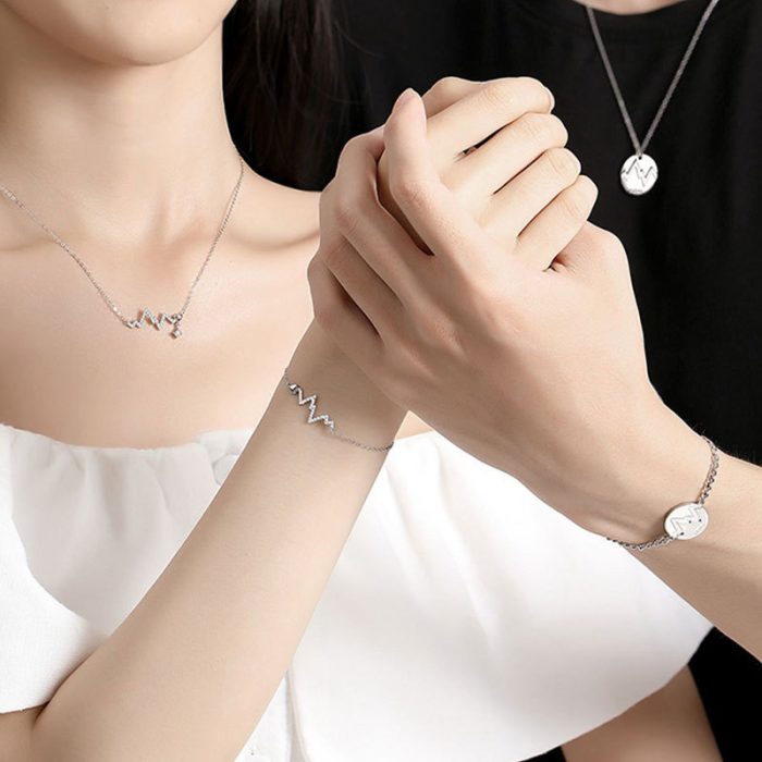 S925 I 520 HZ Lightning sign Matching Necklaces - Image 2