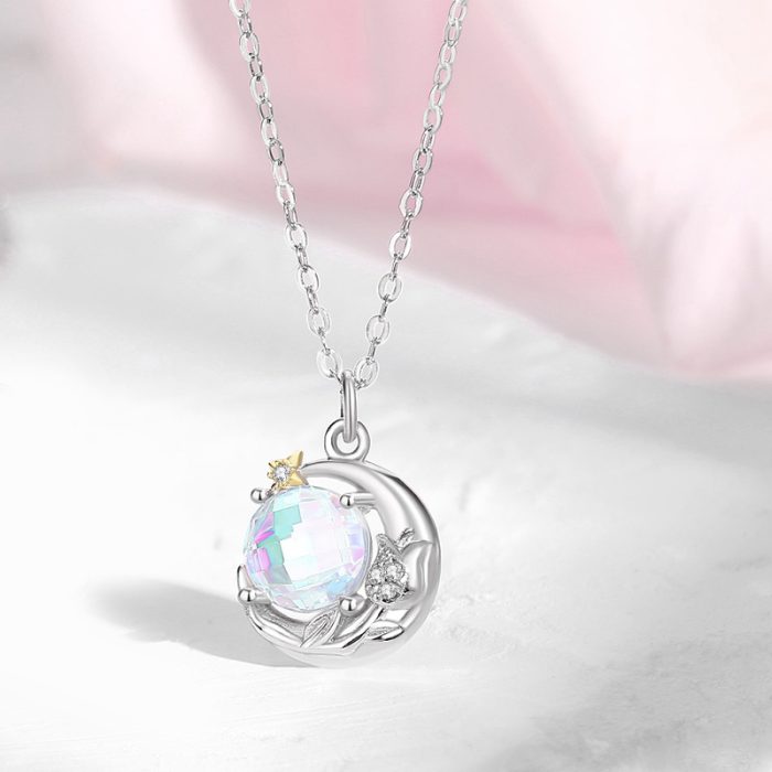 Rose Bear S925 I Little Prince Rose Flower Necklace For Couples Gift Sets - Image 4