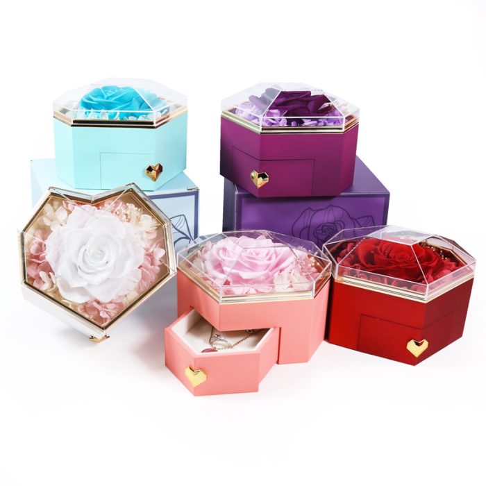 Diamond Shaped Roses Gift Jewerlry Box - Image 5