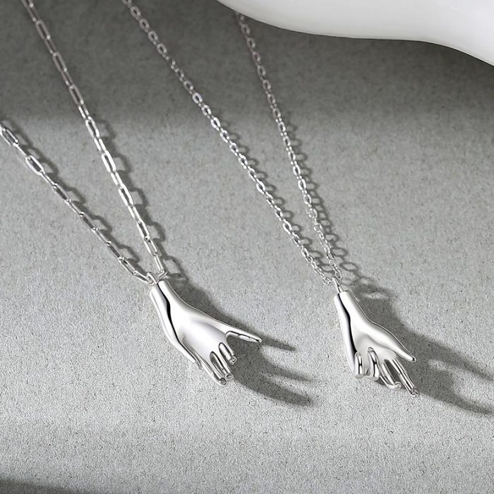 S925 I Holding Hands Promise Necklaces - Image 5