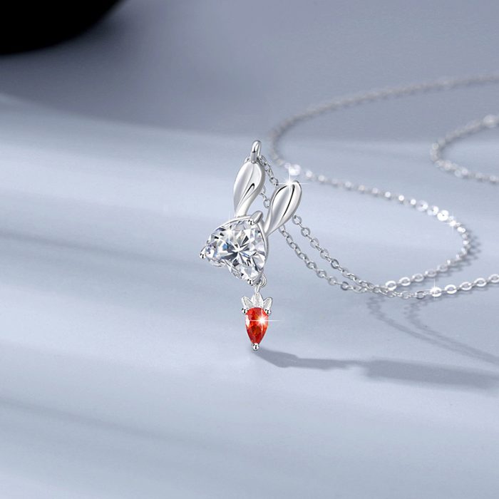 S925 I Hu Xiansen and Miss Rabbit Couple Necklace - Image 2