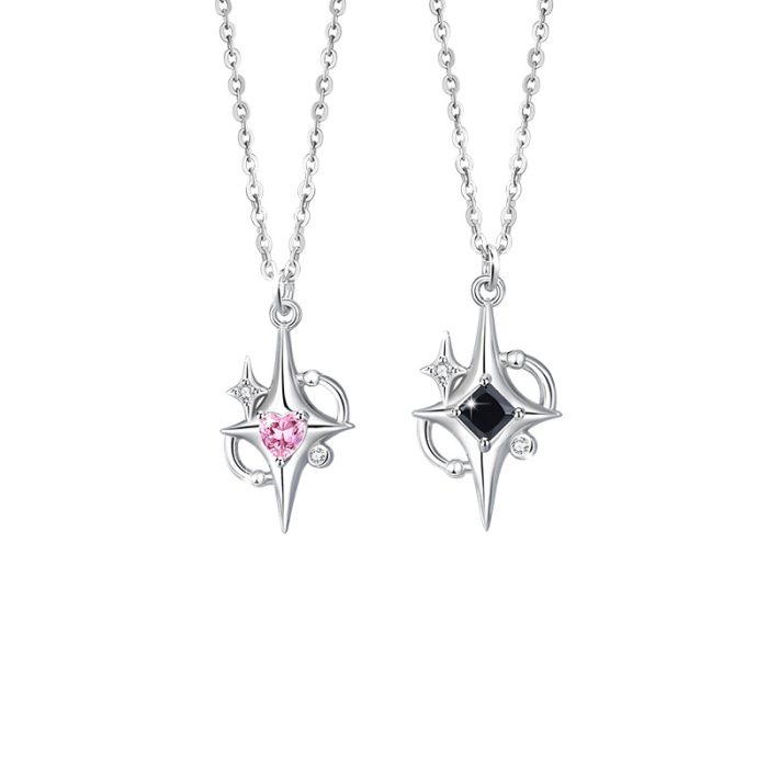 S925 I Matching Stars Couple Necklaces Set - Image 3