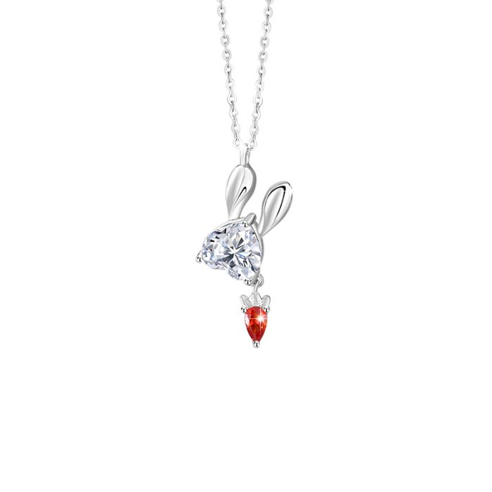 Diamond Shaped Roses S925 I Hu Xiansen and Miss Rabbit Necklace For Couples Gift Sets - Image 5