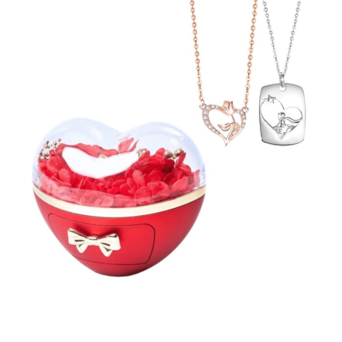 Love Rose S925 I Matching Hearts Necklace For Couples Gift Sets