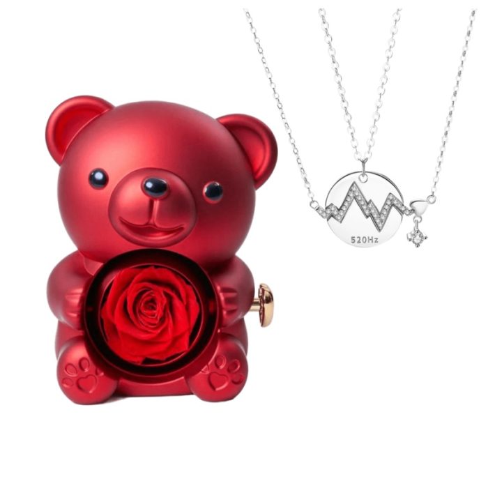 Rose Bear S925 I 520 HZ Lightning sign Matching Necklace For Couples Gift Sets