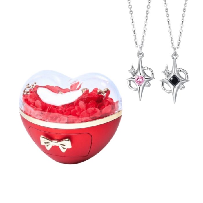 Love Rose S925 I Matching Stars Necklace For Couples Gift Sets