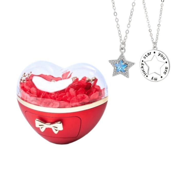 Love Rose S925 I You Are My Lucky Star Necklace For Couples Gift Sets