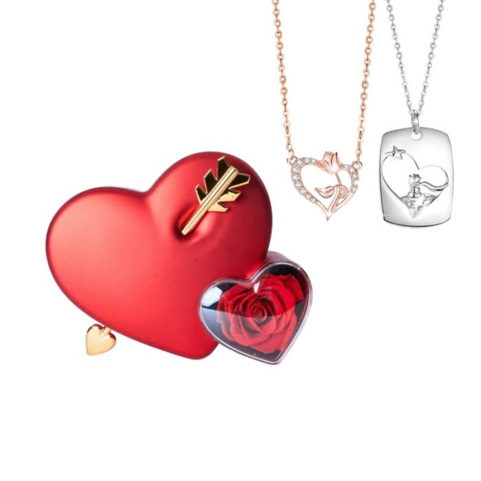 Cupids Arrow S925 I Matching Hearts Necklace For Couples Gift Sets