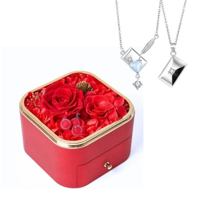 Eternal Rose S925 I Diamond Envelope Pendant Necklace For Couples Gift Sets