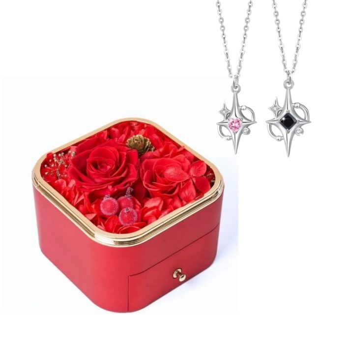 Eternal Rose S925 I Matching Stars Necklace For Couples Gift Sets