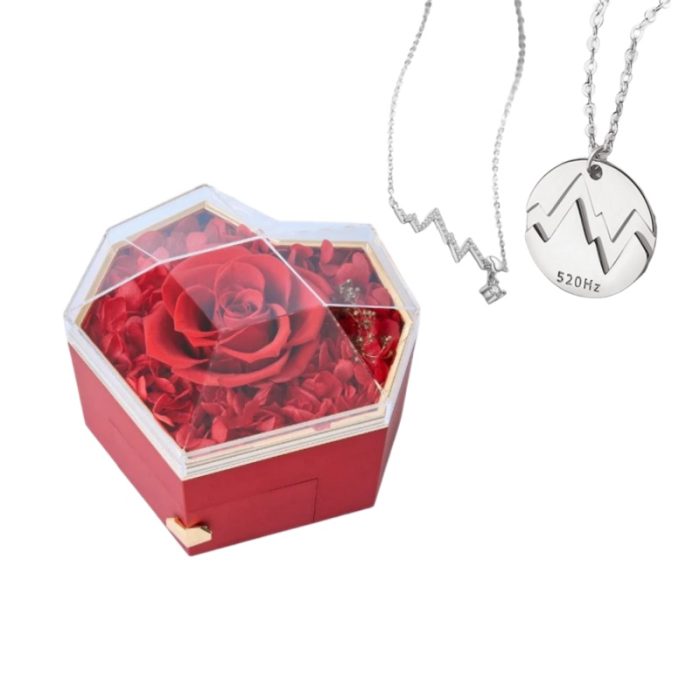 Diamond Shaped Roses S925 I 520 HZ Lightning sign Matching Necklace For Couples Gift Sets