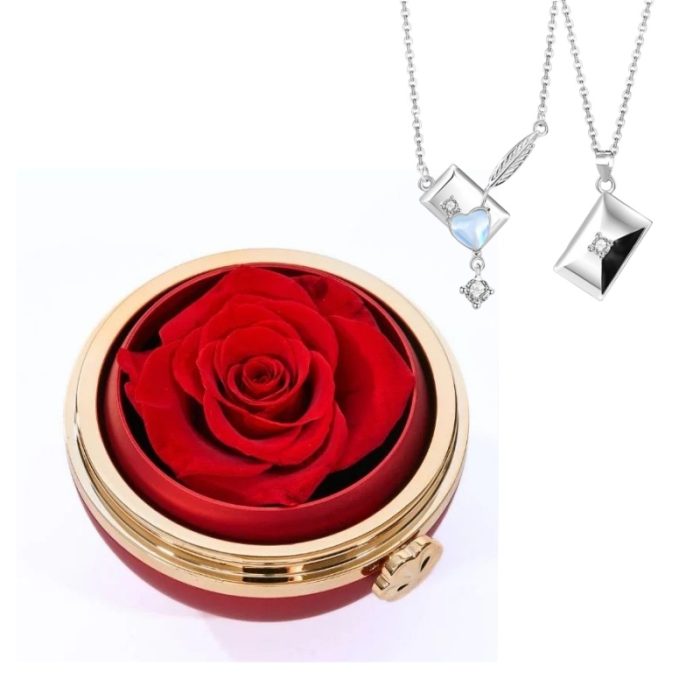 Eternal Passion S925 I Diamond Envelope Pendant Necklace For Couples Gift Sets