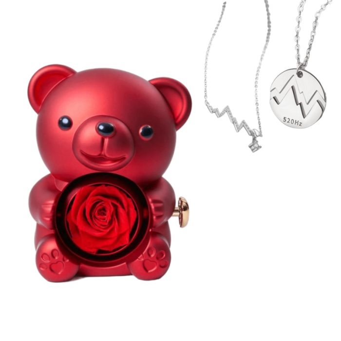 Rose Bear S925 I 520 HZ Lightning sign Matching Necklace For Couples Gift Sets