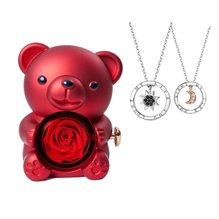 Rose Bear S925 I Sun and Moon Promise Necklace For Couples Gift Sets